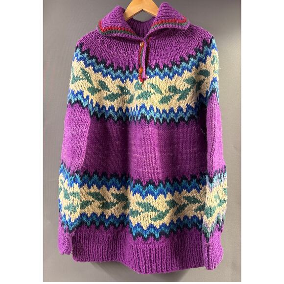 Vintage Handmade Wool Sweater by Boutique Inca, made in Ecuador- XL - Picture 6 of 6